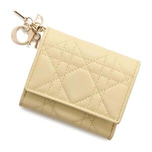 Christian Dior Tri fold Wallet Lady Lotus Cannage